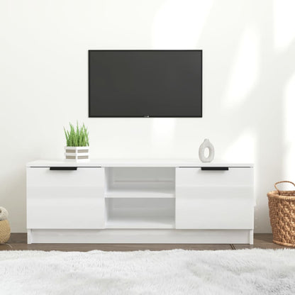 Meuble TV vidaXL blanc brillant 102x35x36,5 cm aggloméré