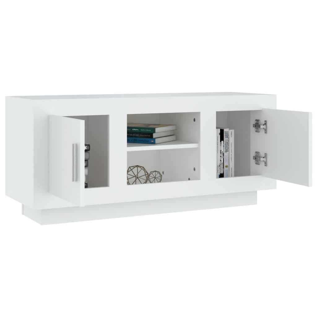 vidaXL Meuble TV blanc 102 x 35 x 45 cm Bois d'ingénierie
