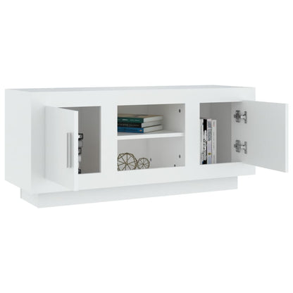 vidaXL Meuble TV blanc 102 x 35 x 45 cm Bois d'ingénierie