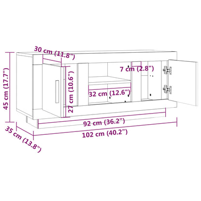 vidaXL Meuble TV blanc 102 x 35 x 45 cm Bois d'ingénierie