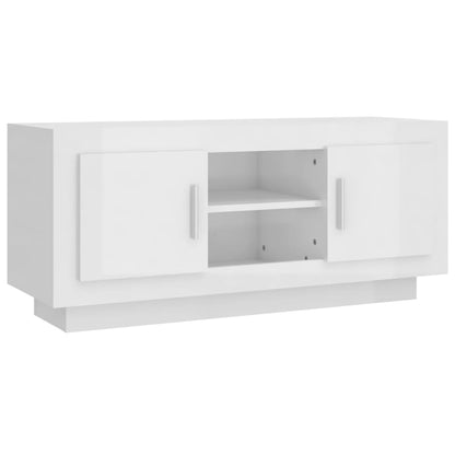 vidaXL TV-Schrank Hochglanz-Weiß 102x35x45 cm Holzwerkstoff