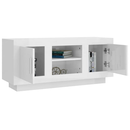 vidaXL TV-Schrank Hochglanz-Weiß 102x35x45 cm Holzwerkstoff