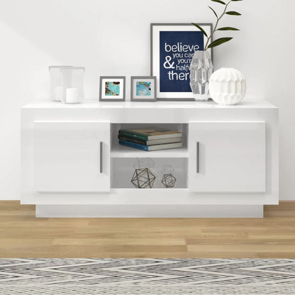 vidaXL TV-Schrank Hochglanz-Weiß 102x35x45 cm Holzwerkstoff