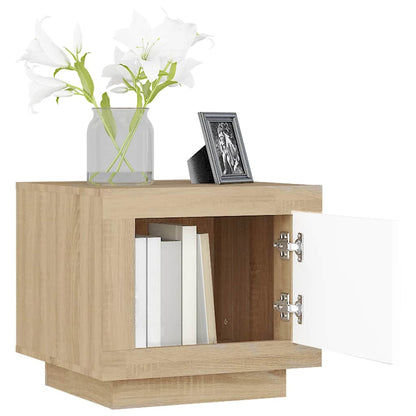vidaXL Couchtisch Weiß und Sonoma-Eiche 51x50x45 cm Holzwerkstoff
