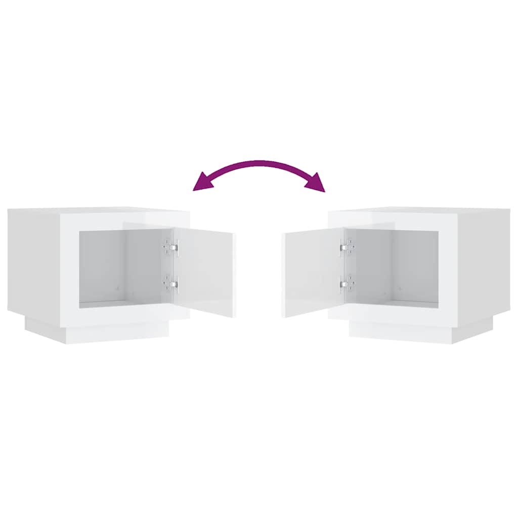 vidaXL Couchtisch Hochglanz-Weiß 51x50x45 cm Holzwerkstoff