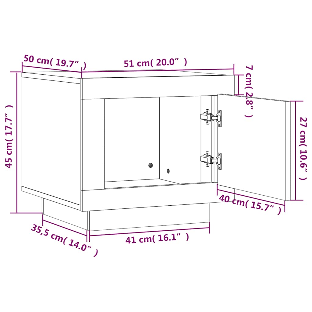 vidaXL Couchtisch Hochglanz-Weiß 51x50x45 cm Holzwerkstoff