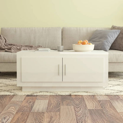 vidaXL Couchtisch Hochglanz-Weiß 102x50x45 cm Holzwerkstoff