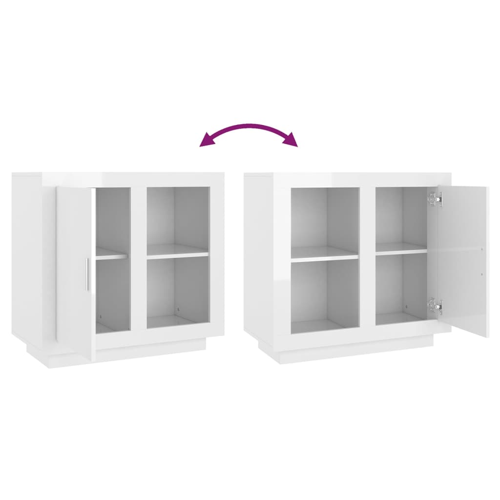 vidaXL Buffet Blanc brillant 80x40x75 cm