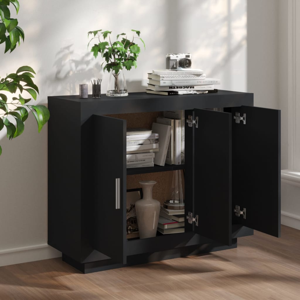 vidaXL Sideboard Schwarz 92x35x75 cm Holzwerkstoff