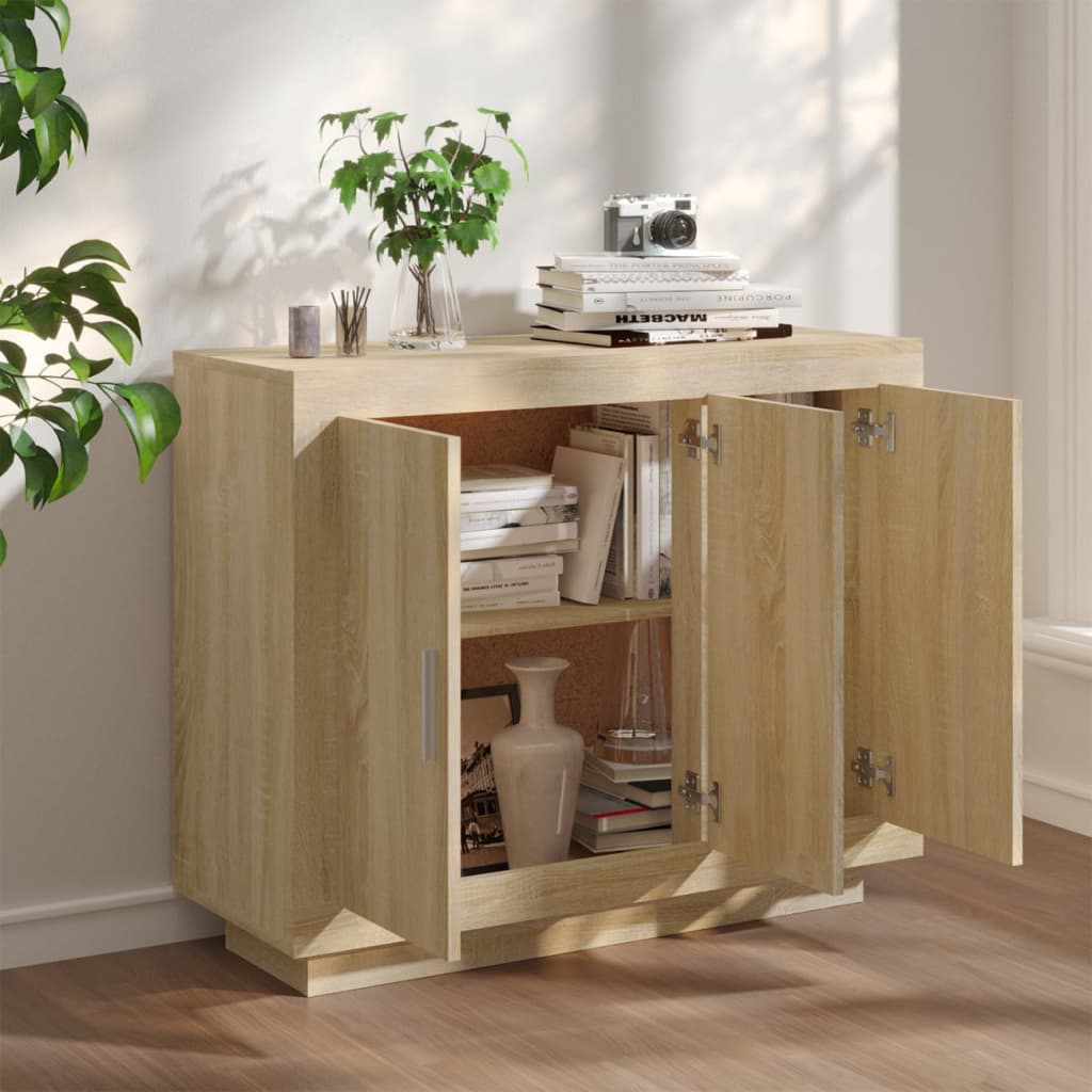 vidaXL Buffet chêne Sonoma 92x35x75 cm Aggloméré