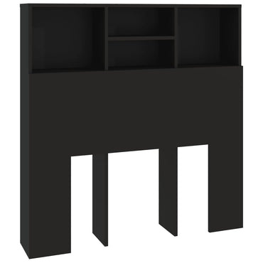 vidaXL Tête de lit avec étagères Noir 100x19x103,5 cm