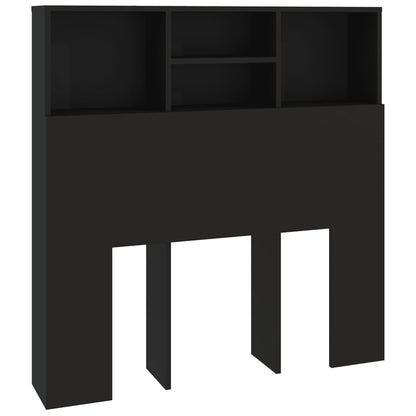 vidaXL Tête de lit avec étagères Noir 100x19x103,5 cm