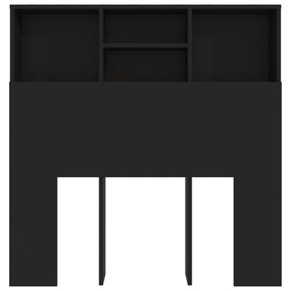 vidaXL Tête de lit avec étagères Noir 100x19x103,5 cm
