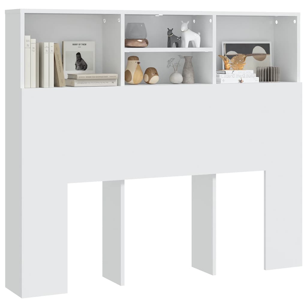 vidaXL Tête de lit avec étagères Blanc 120x19x103,5 cm