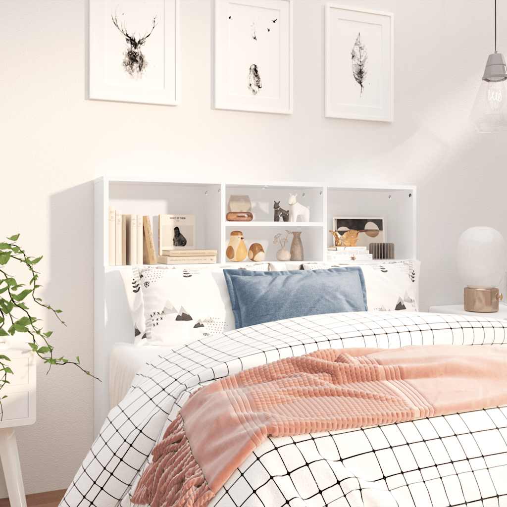 vidaXL Tête de lit avec étagères Blanc 120x19x103,5 cm