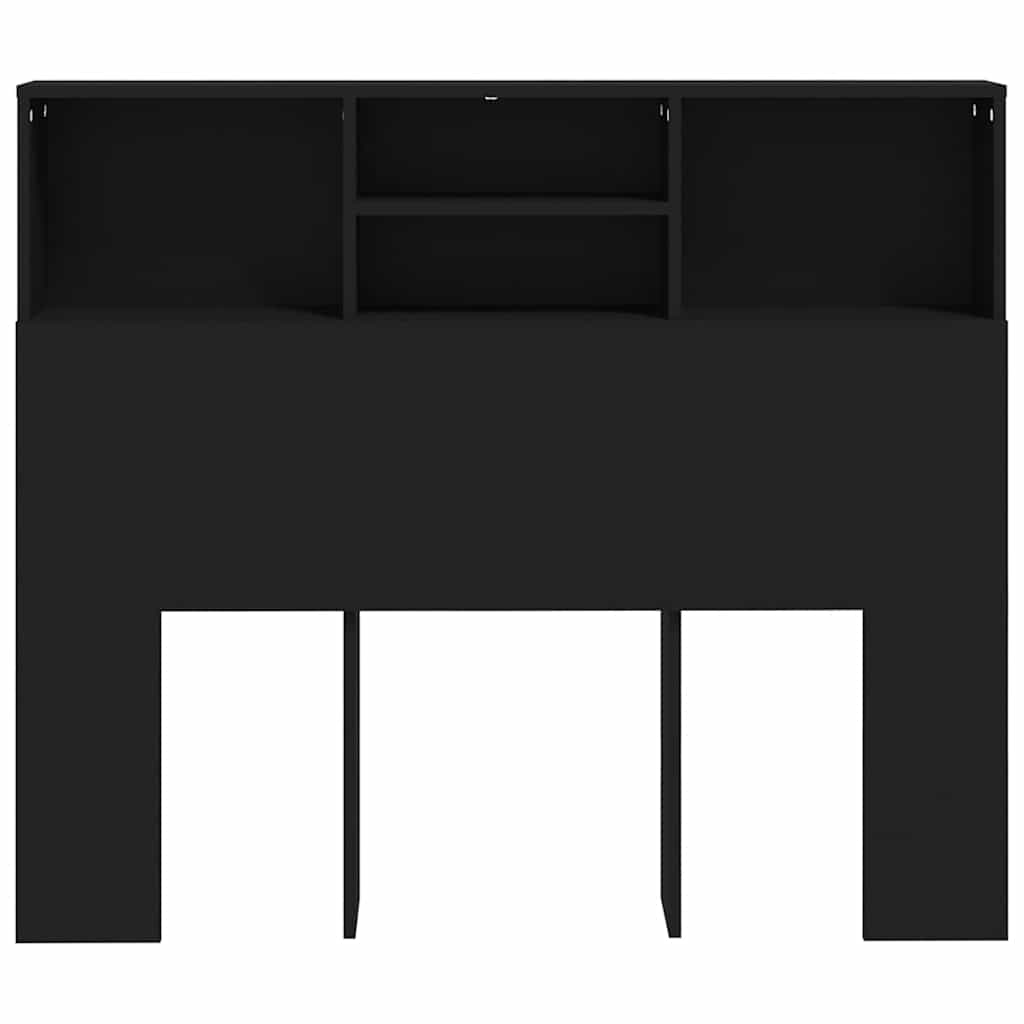 vidaXL Bett-Kopfteil mit Ablagen Schwarz 120x19x103,5 cm