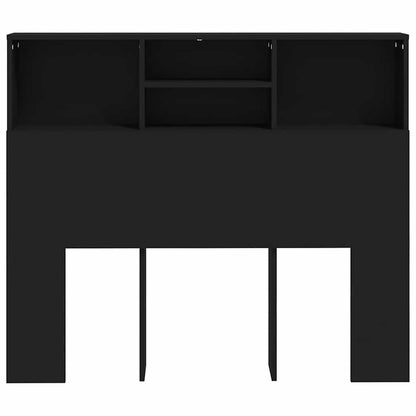 vidaXL Bett-Kopfteil mit Ablagen Schwarz 120x19x103,5 cm