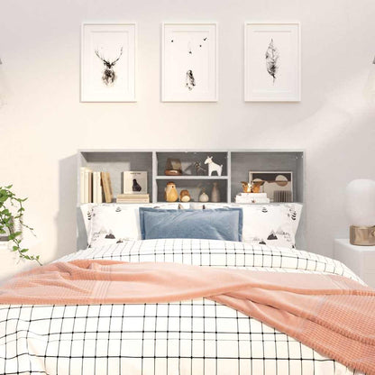 vidaXL Tête de lit avec étagères Gris béton 120x19x103,5 cm
