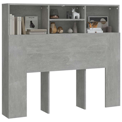 vidaXL Tête de lit avec étagères Gris béton 120x19x103,5 cm