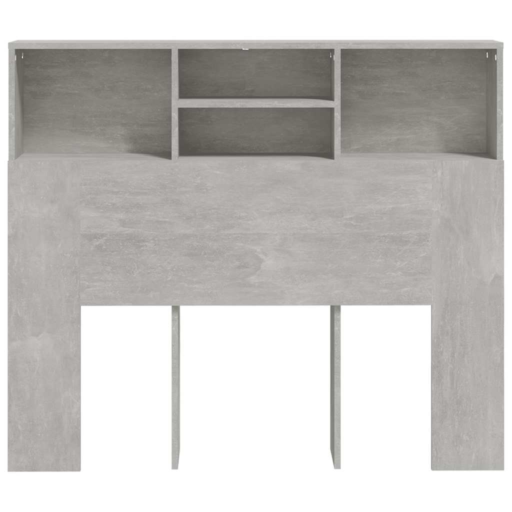 vidaXL Tête de lit avec étagères Gris béton 120x19x103,5 cm