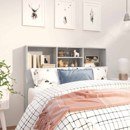 vidaXL Tête de lit avec étagères Gris béton 120x19x103,5 cm