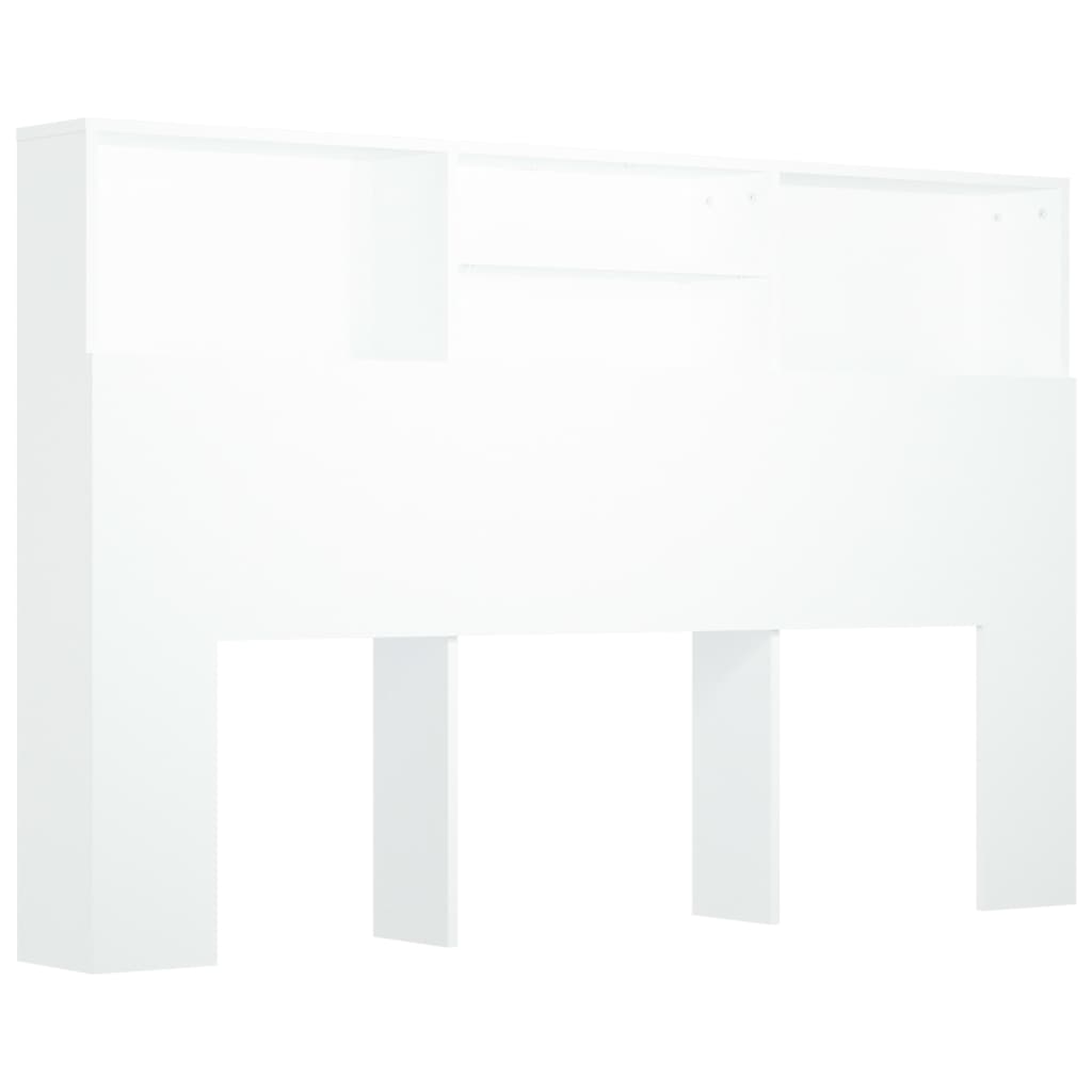 vidaXL Tête de lit avec étagères Blanc 160x19x103,5 cm