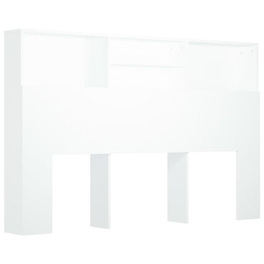 vidaXL Bett-Kopfteil mit Ablagen Weiß 160x19x103,5 cm