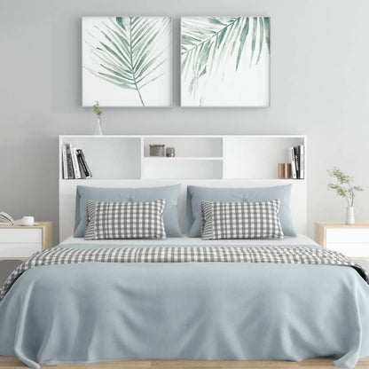 vidaXL Tête de lit avec étagères Blanc 160x19x103,5 cm