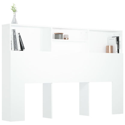 vidaXL Tête de lit avec étagères Blanc 160x19x103,5 cm