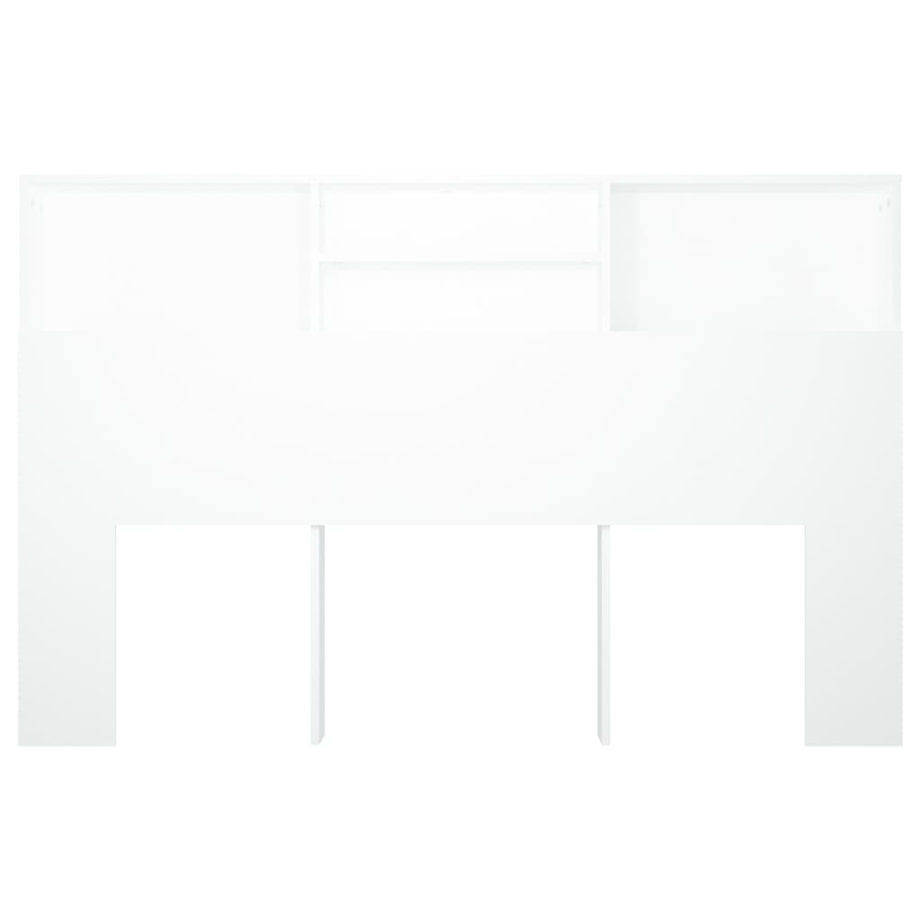 vidaXL Tête de lit avec étagères Blanc 160x19x103,5 cm