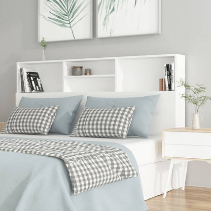 vidaXL Tête de lit avec étagères Blanc 160x19x103,5 cm