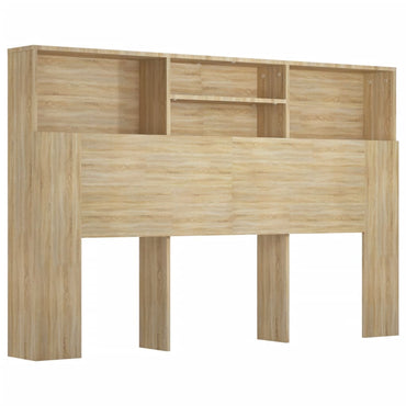 vidaXL Bett-Kopfteil mit Ablagen Sonoma-Eiche 160x19x103,5 cm