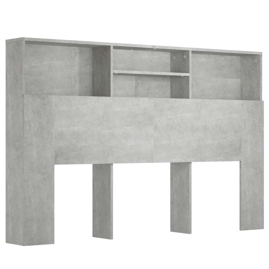 vidaXL Bett-Kopfteil mit Ablagen Betongrau 160x19x103,5 cm