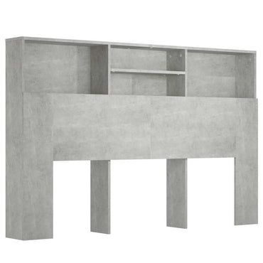 vidaXL Bett-Kopfteil mit Ablagen Betongrau 160x19x103,5 cm