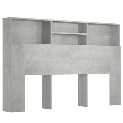 vidaXL Bett-Kopfteil mit Ablagen Betongrau 160x19x103,5 cm