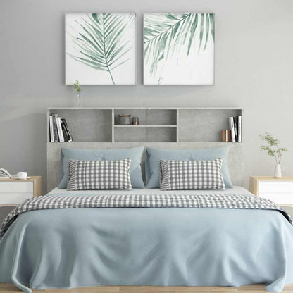 vidaXL Bett-Kopfteil mit Ablagen Betongrau 160x19x103,5 cm