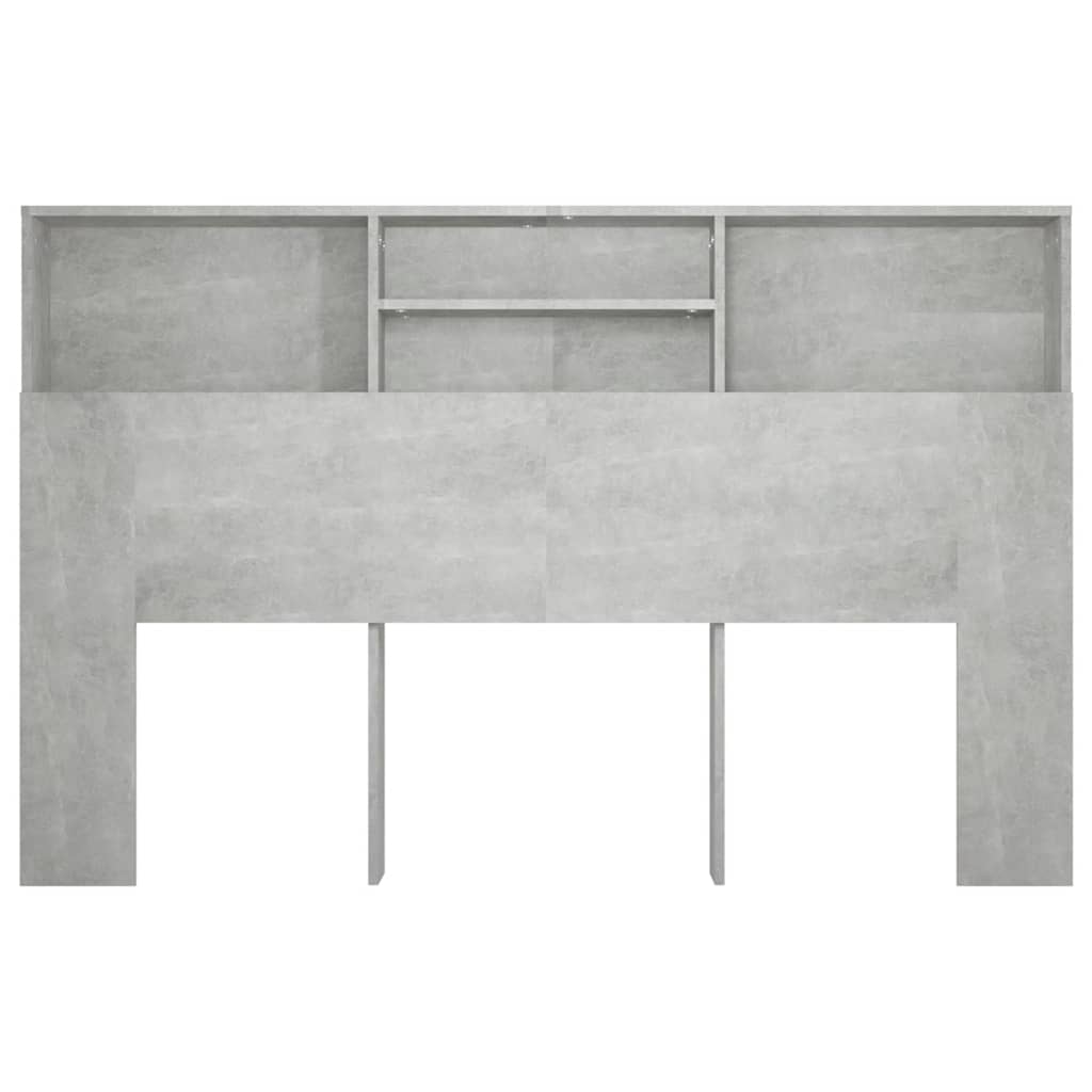 vidaXL Bett-Kopfteil mit Ablagen Betongrau 160x19x103,5 cm