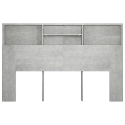 vidaXL Bett-Kopfteil mit Ablagen Betongrau 160x19x103,5 cm
