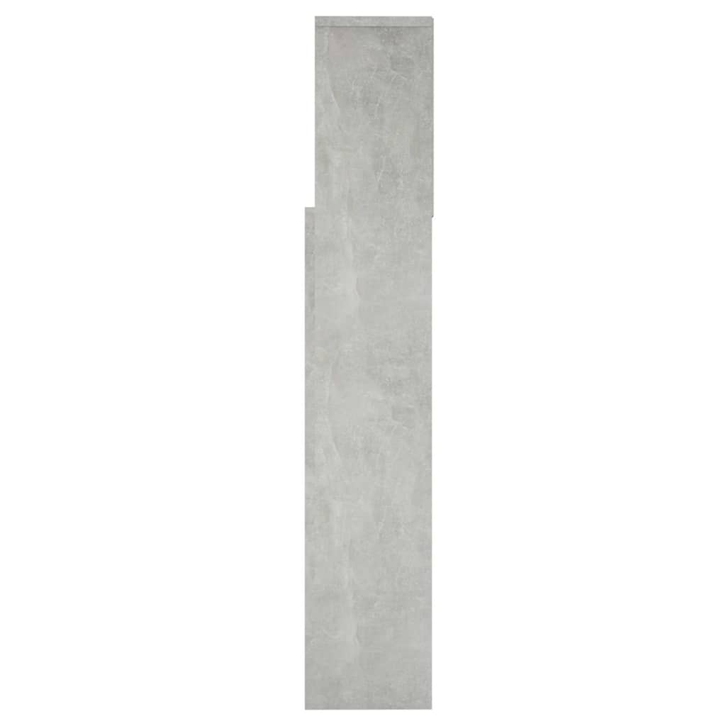 vidaXL Bett-Kopfteil mit Ablagen Betongrau 160x19x103,5 cm