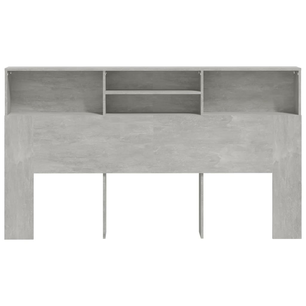 vidaXL Bett-Kopfteil mit Ablagen Betongrau 180x19x103,5 cm