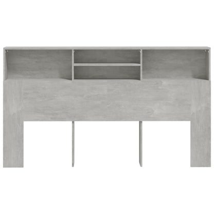 vidaXL Bett-Kopfteil mit Ablagen Betongrau 180x19x103,5 cm