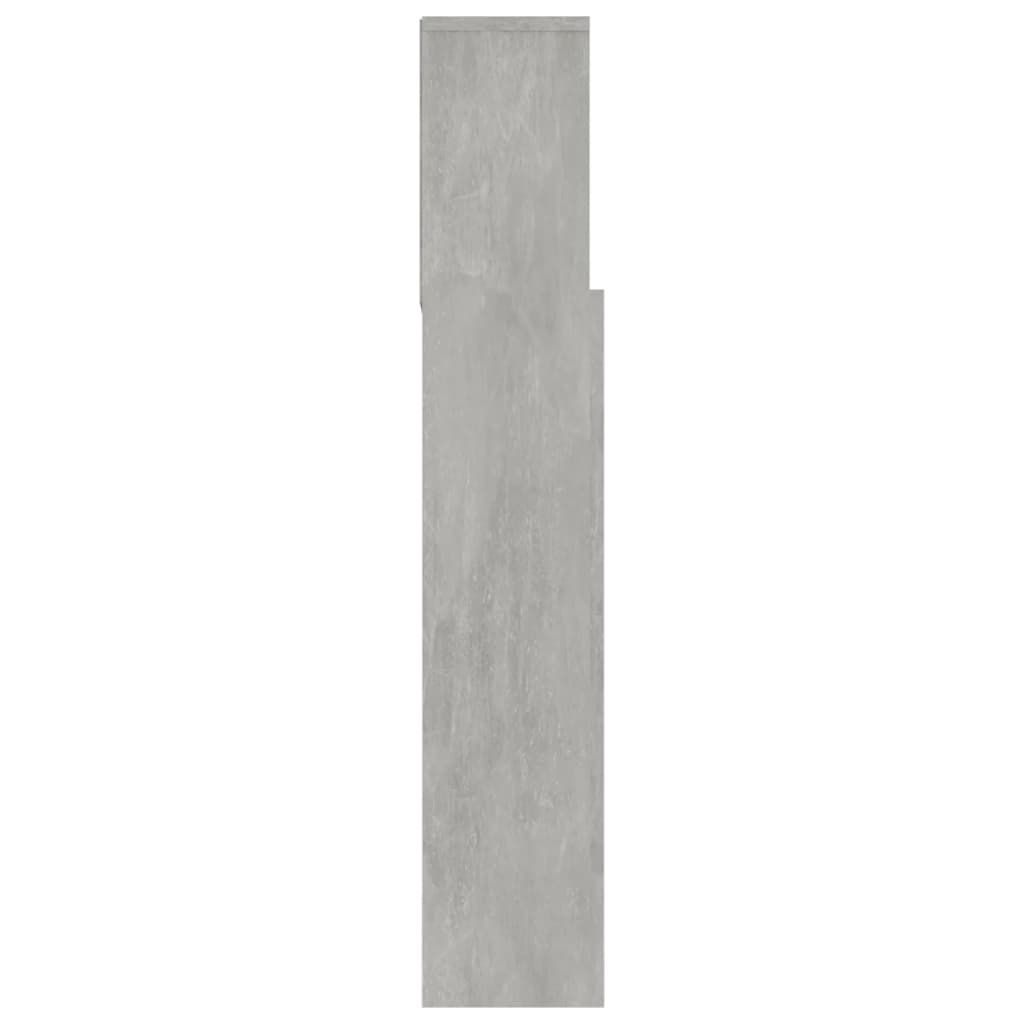 vidaXL Bett-Kopfteil mit Ablagen Betongrau 180x19x103,5 cm