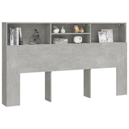 vidaXL Bett-Kopfteil mit Ablagen Betongrau 180x19x103,5 cm