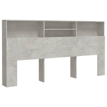 vidaXL Kopfteil mit Ablagen Betongrau 200x19x103,5 cm