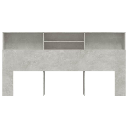 vidaXL Kopfteil mit Ablagen Betongrau 200x19x103,5 cm