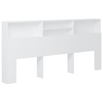 vidaXL Tête de lit avec étagères Blanc 220x19x103,5 cm