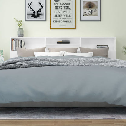 vidaXL Tête de lit avec étagères Blanc 220x19x103,5 cm