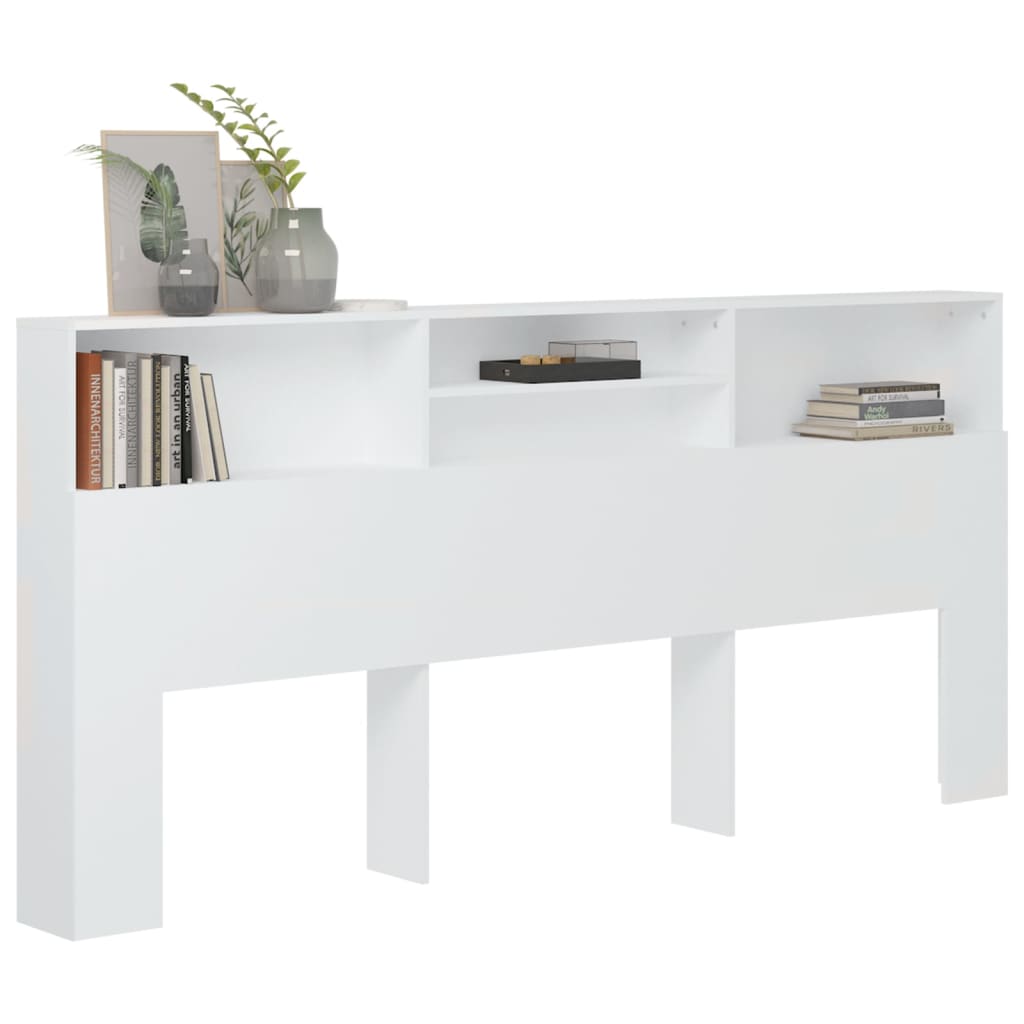 vidaXL Tête de lit avec étagères Blanc 220x19x103,5 cm