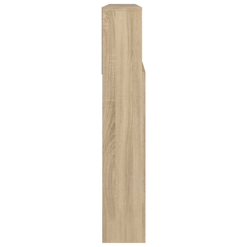 vidaXL Kopfteil mit Ablagen Sonoma-Eiche 220x19x103,5 cm