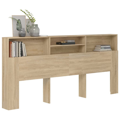 vidaXL Kopfteil mit Ablagen Sonoma-Eiche 220x19x103,5 cm
